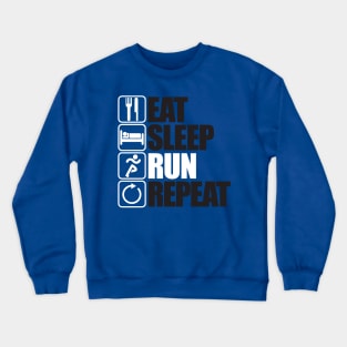 eat sleep run repeat 3 Crewneck Sweatshirt